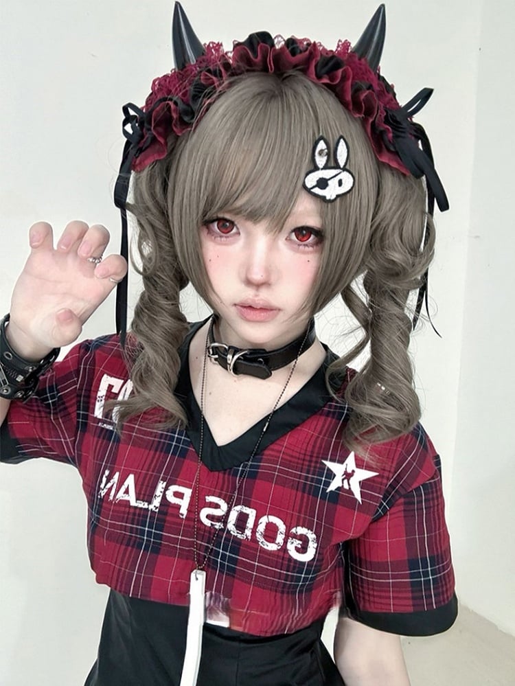 Synthetic Claw Ponytail Brown 30CM Wig Clips Length Double Gray With