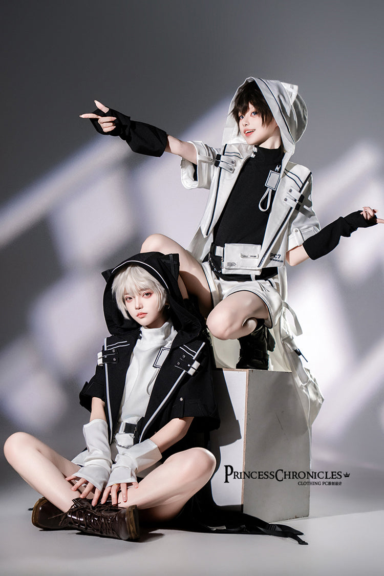 Cat Ear Coat in Black Ouji Prince Fashion with Functional Details
