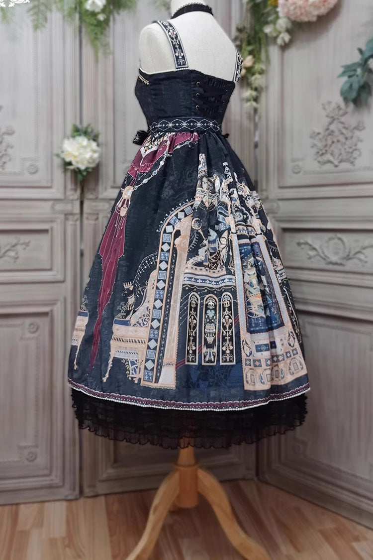 Egyptian Style Print Ruffle Gothic Lolita Dress