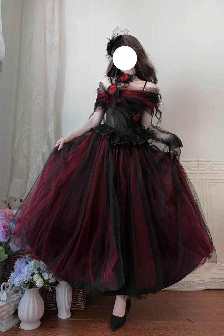 Off Shoulder Ruffled Gothic Lolita Dress