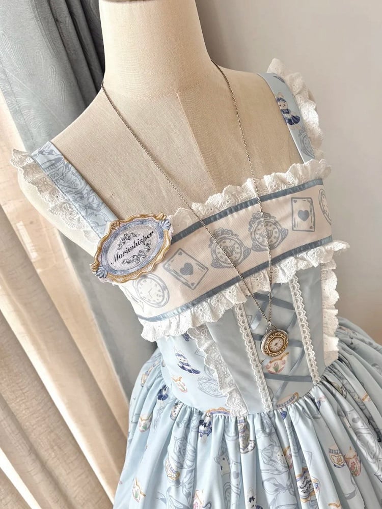 Embroidery Brooch Blue