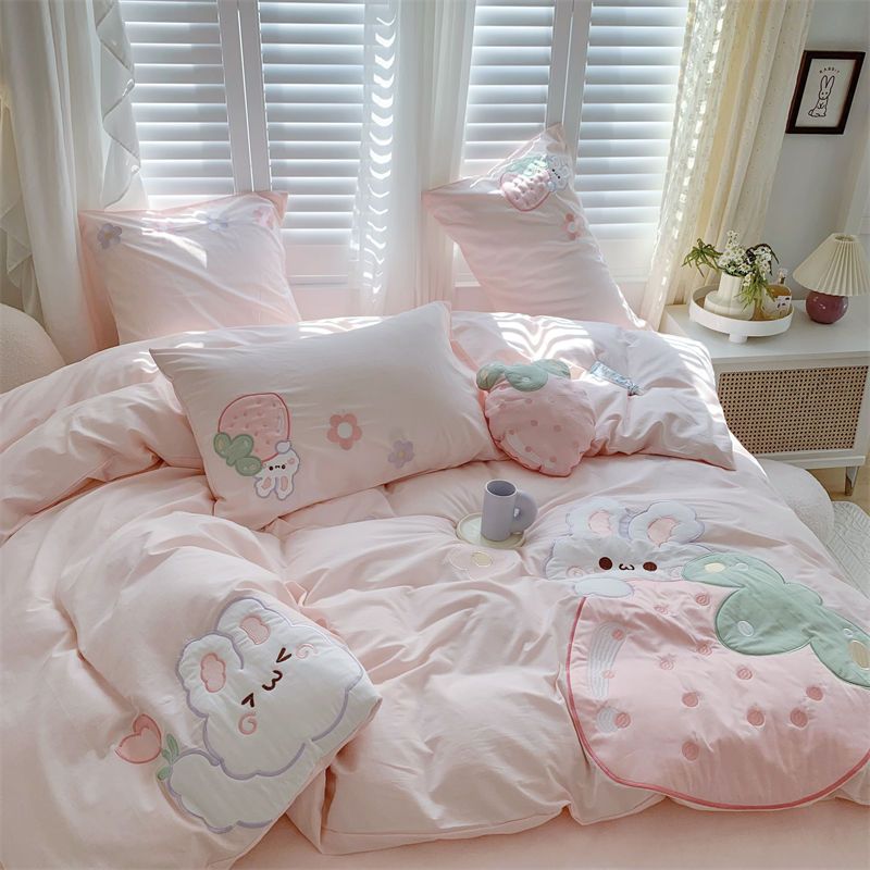 Strawberry Rabbit Four Piece Bed Set Susan