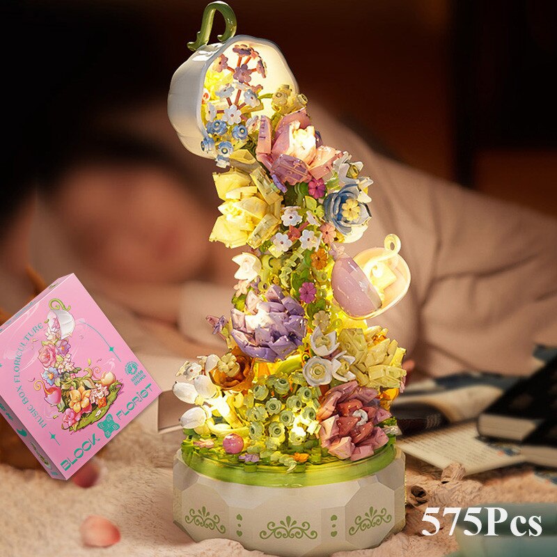 Building Block Flower Music Box - Heartzcore MK18882 Heartzcore