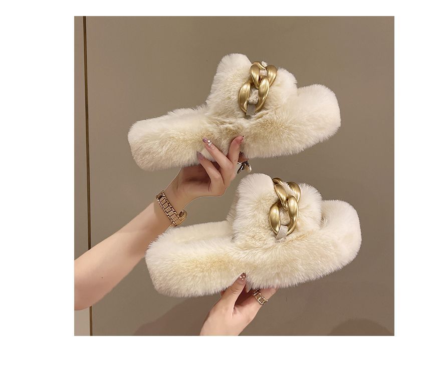 Fluffy Platform Slippers cc26 MK Kawaii Store