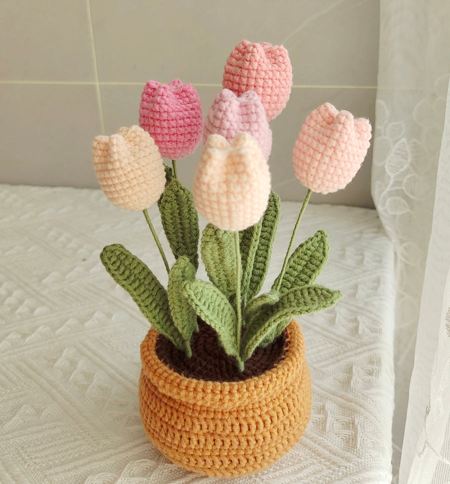 DIY knitted tulip pot decoration MK18502 MK Kawaii Store