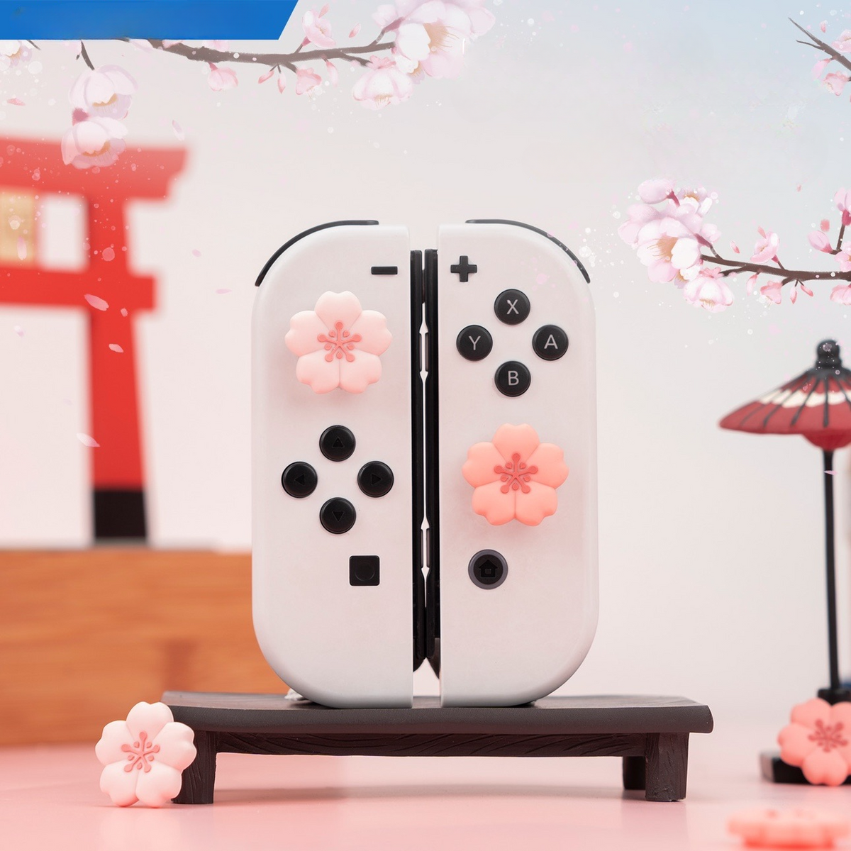 Kawaii Nintendo Switch OLED Kawaii Pink Sakura Thumb Grips ON780 Cospicky
