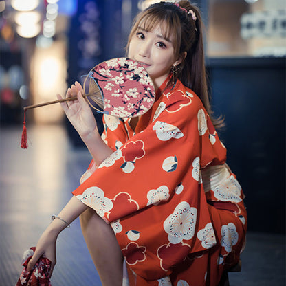 Aesthetic Cherry Blossoms Print Kimono Dress