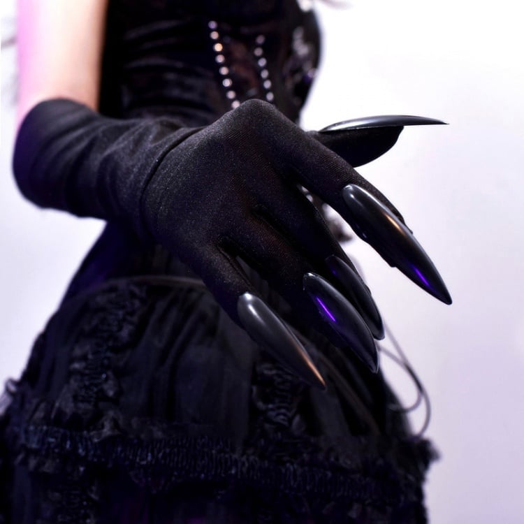 Gothic Punk Black Halloween Gloves