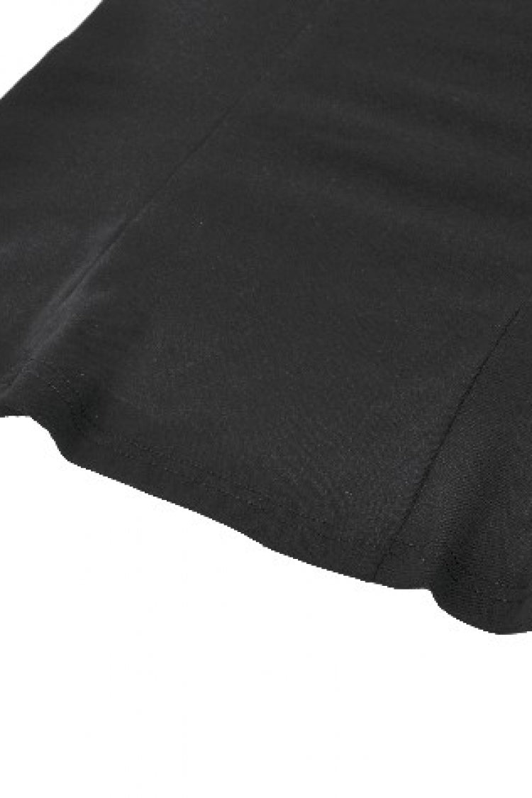 Long-Sleeve Punk Top with Buckled Straps and Mesh Panels