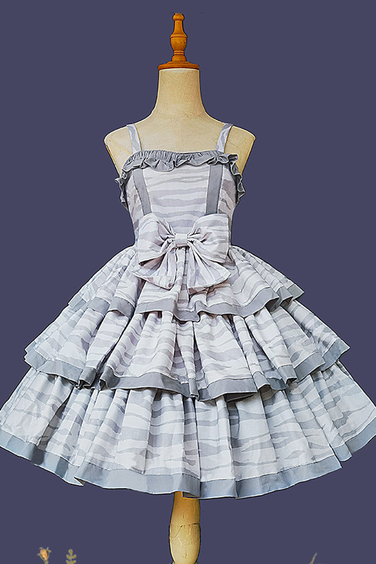 Ash Triple-Layered Ruffle Bowknot Sweet Lolita Gown