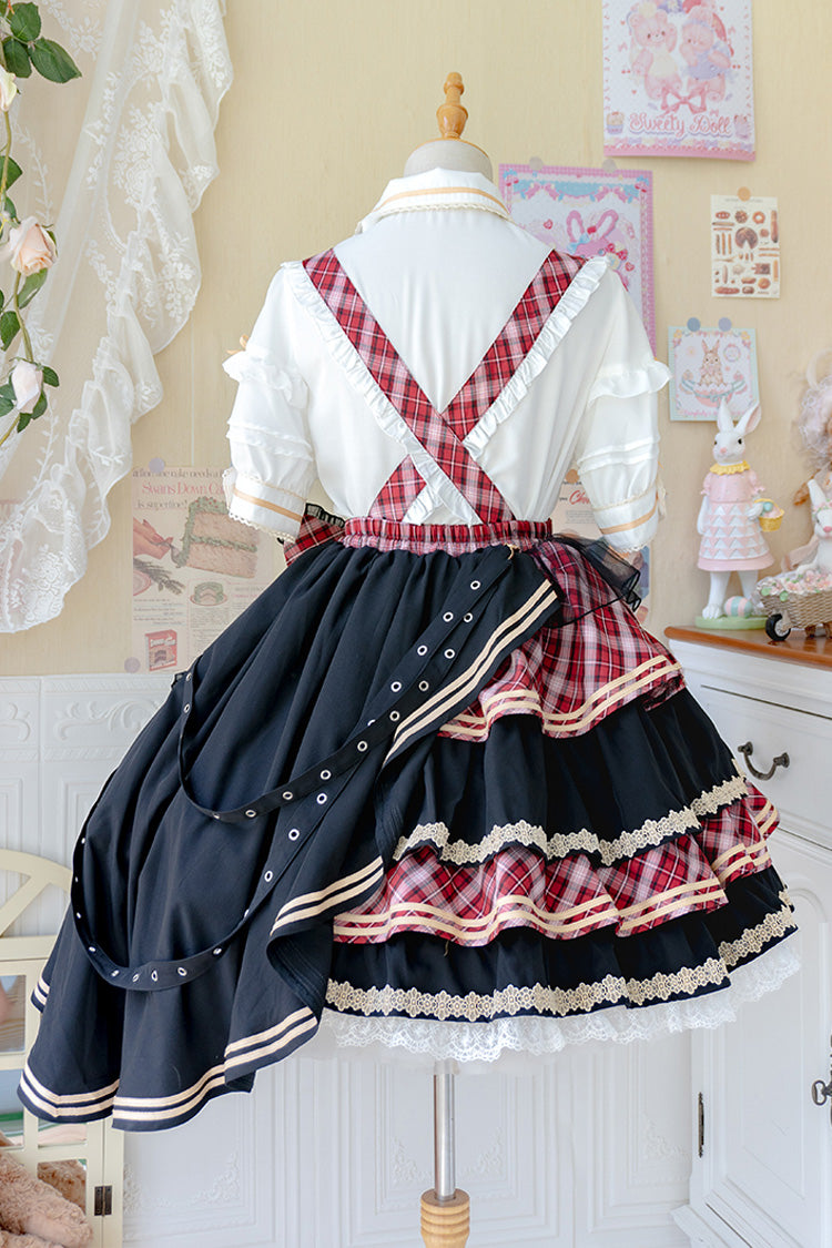 Printed Ruffled Bow Sweet Skirt Ensemble - 3 Colors