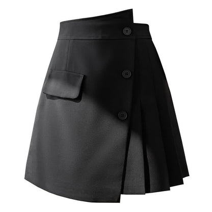 Irregular High Waist Pleated Skirt