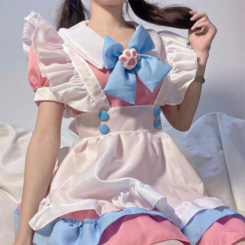 Sweet Bow Ruffle Maid Lolita Princess Dress