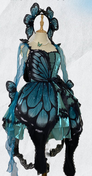 Pre-sale Monarch Butterfly Blue Lolita Dress ON1039