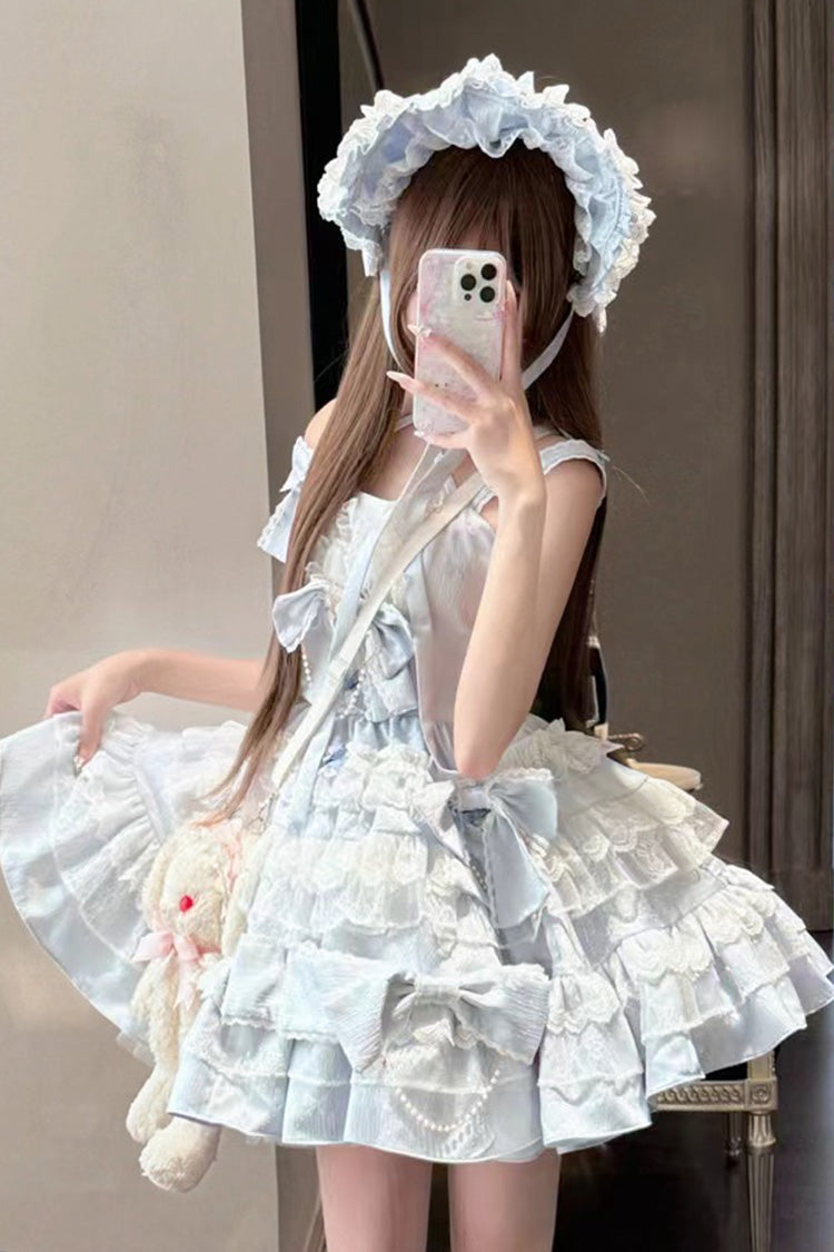 Sweetheart Doll Multi-Layer Ruffle Bow Lace Princess Gorgeous Lolita Jumper Gown