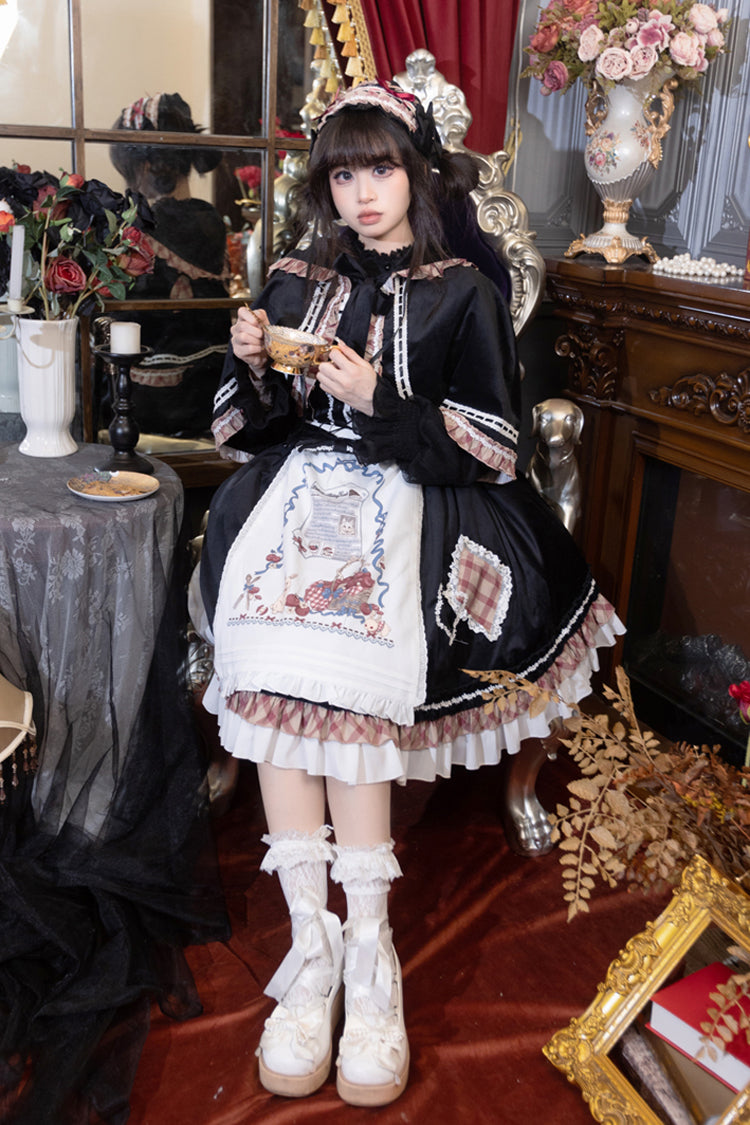 Black Little Red Riding Hood Ruffle Bow Sweet Lolita Jsk Dress
