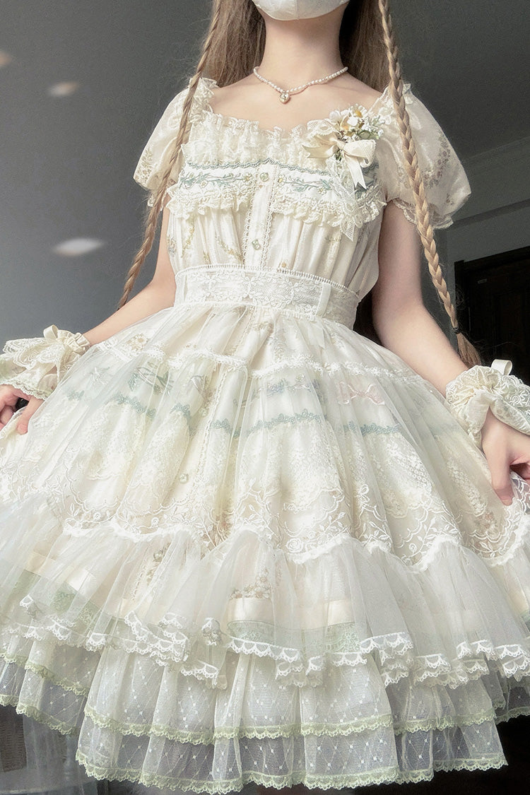 Princess Lolita Dress with Hollow Embroidery and Lace