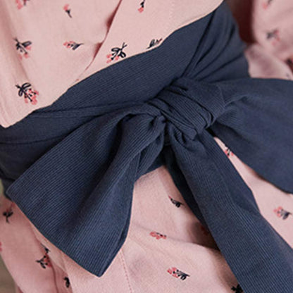 Flower Bowknot Lace Up Pajamas