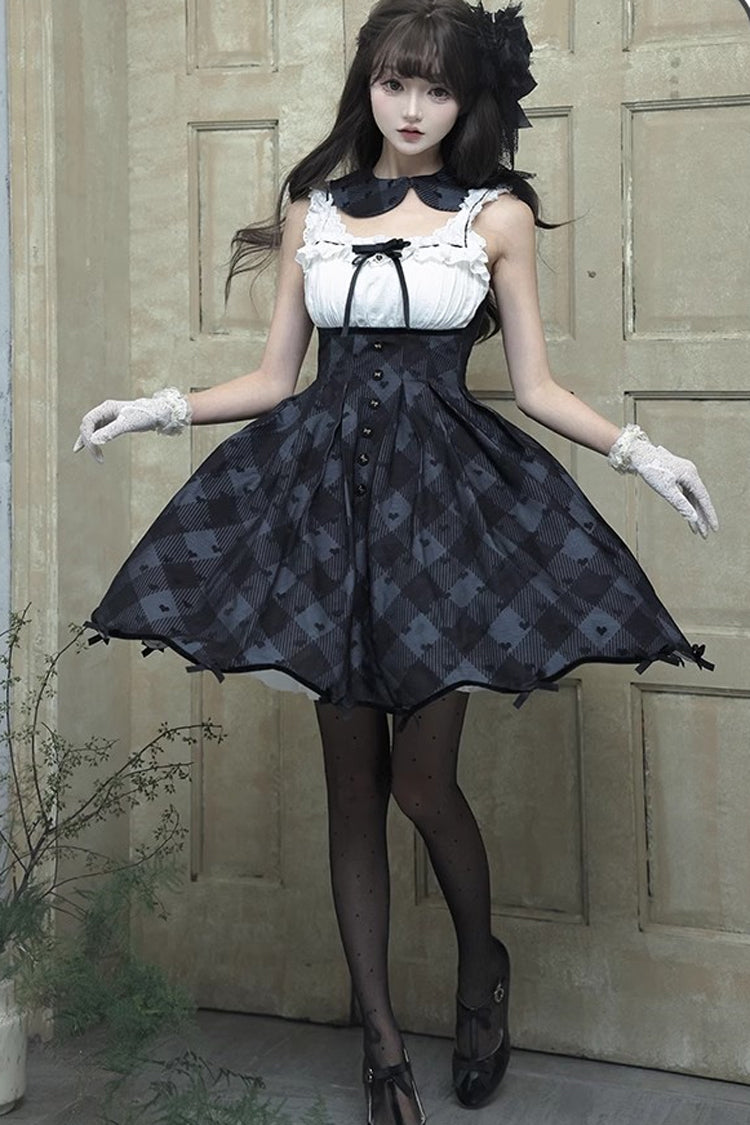 Short Plaid Princess Dress with Sweet Elegance