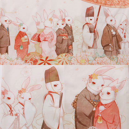 Cartoon Bunny Loose Cardigan Kimono Outerwear