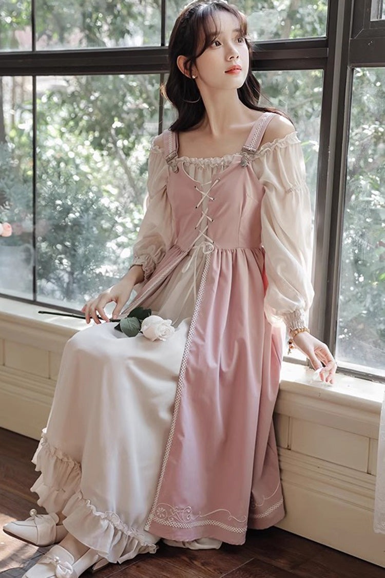 Pink Two Piece Set with Long Sleeves - Elegant Lolita