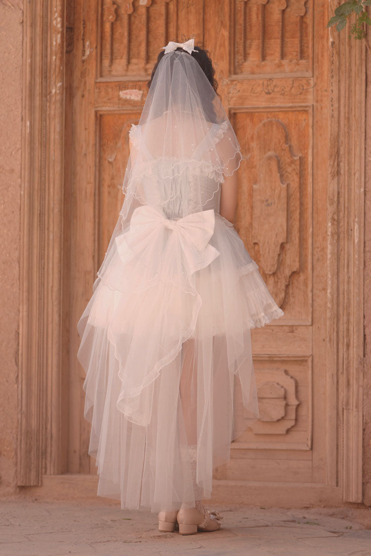 Sweetheart Splolita Ruffle Bow Corset Sweet Lolita Skirt Set