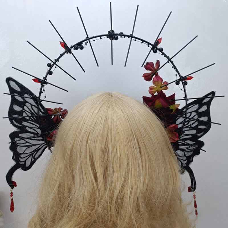 Punk Virgin Halo Rose Moth Butterfly Hair Accessory