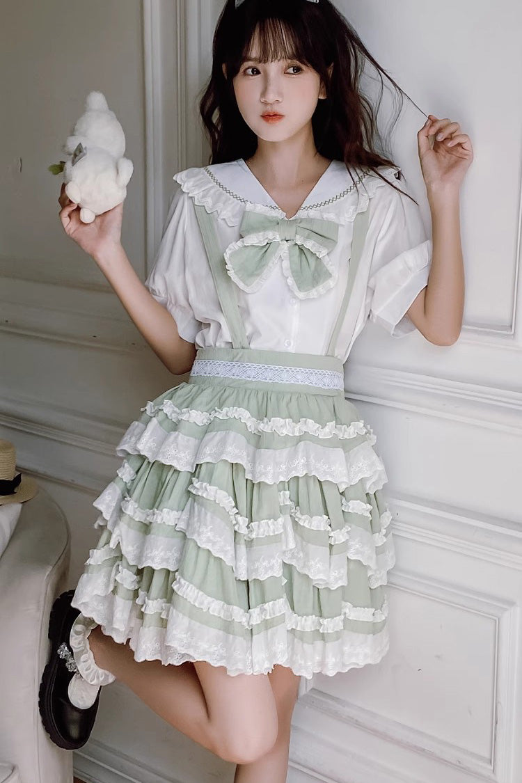 Scarlett Summer Ruffled Bow Sweet Strap Dress - 2 Colors