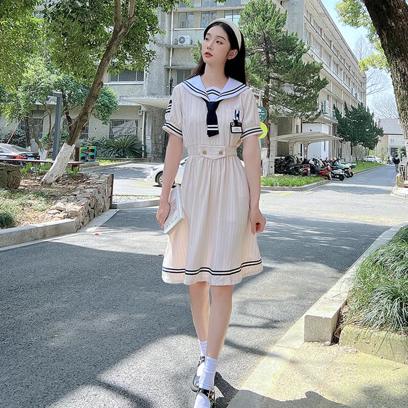 Couple JK Uniform Sailor Collar Dress T-Shirt Pants