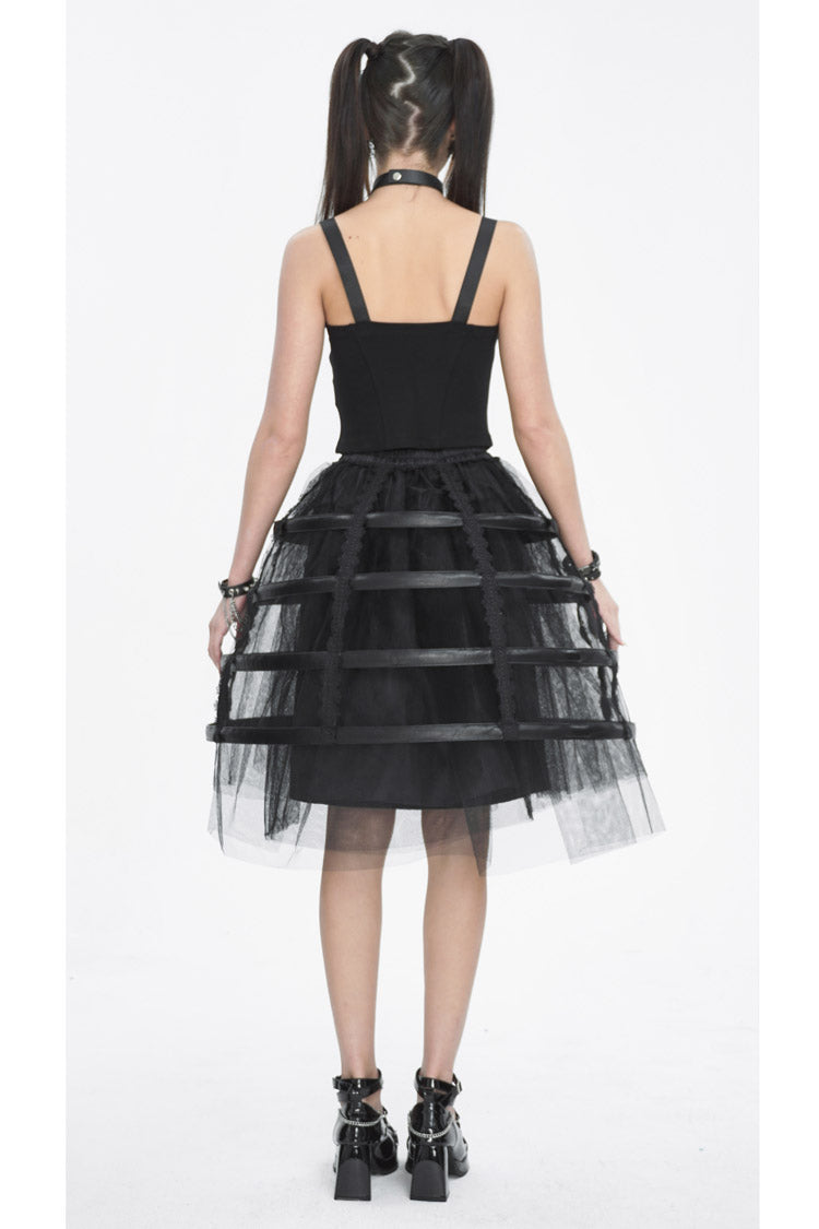 Gothic Underskirt with Lace & Cutout Details for Women