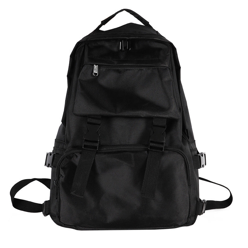 Casual Black Pure Color Casual Backpack