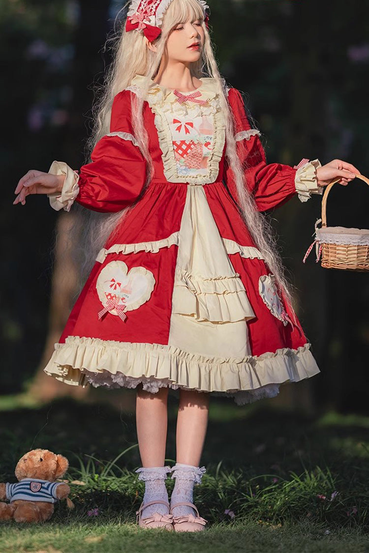 Sweet Lolita Cardigan with Bowknot and Ruffle Print