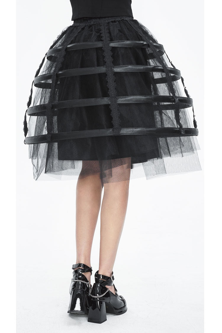 Gothic Underskirt with Lace & Cutout Details for Women