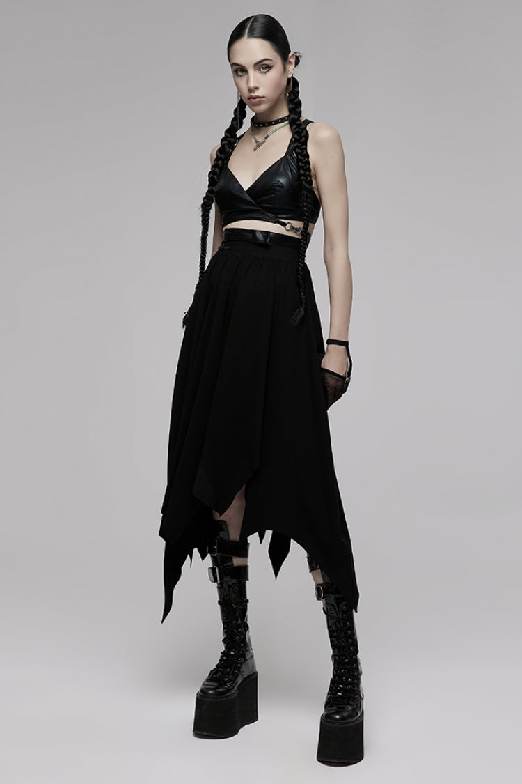 Carbon Ring Buckle Backless Punk Corset for Women