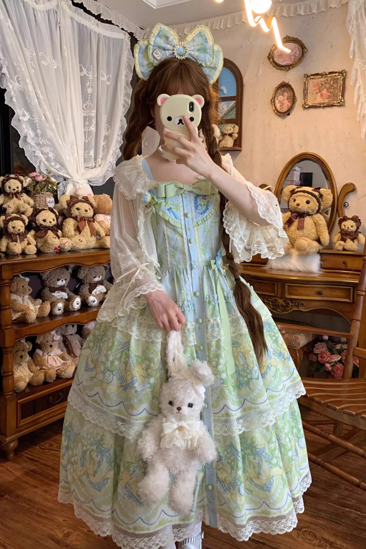 Lily of the Valley Pearl Candy Tea Doll Collar Sleeveless Plus Size JSK