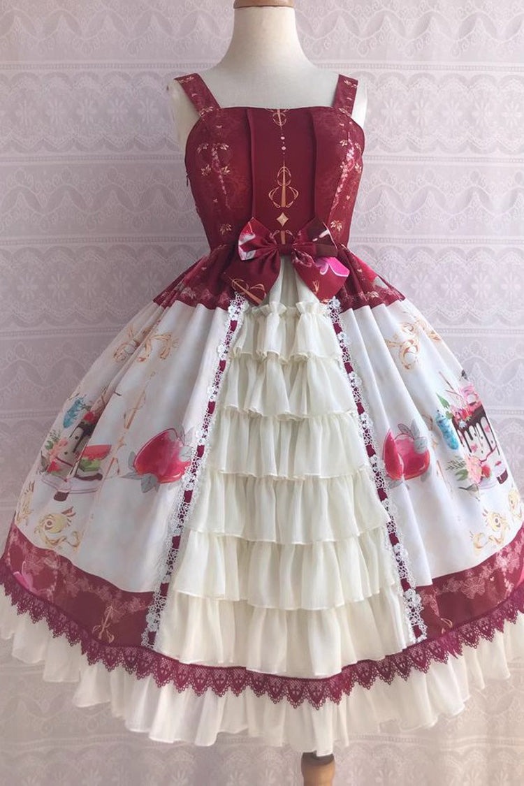 Dessert Print Ruffle Cardigan JSK Dress - Summer Cool - Three Colors