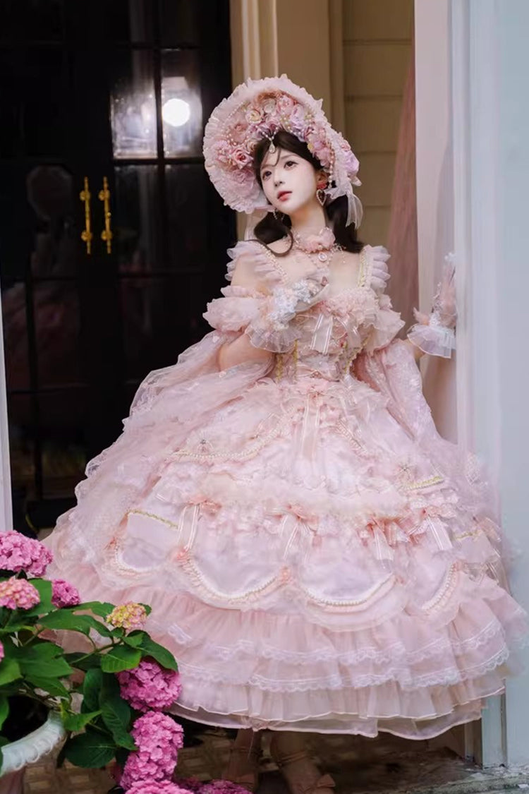 Runaway Princess Plus Size JSK with Hanayome Print & Pearls