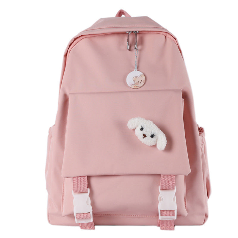 Cartoon Puppy Pattern Pure Color Backpack