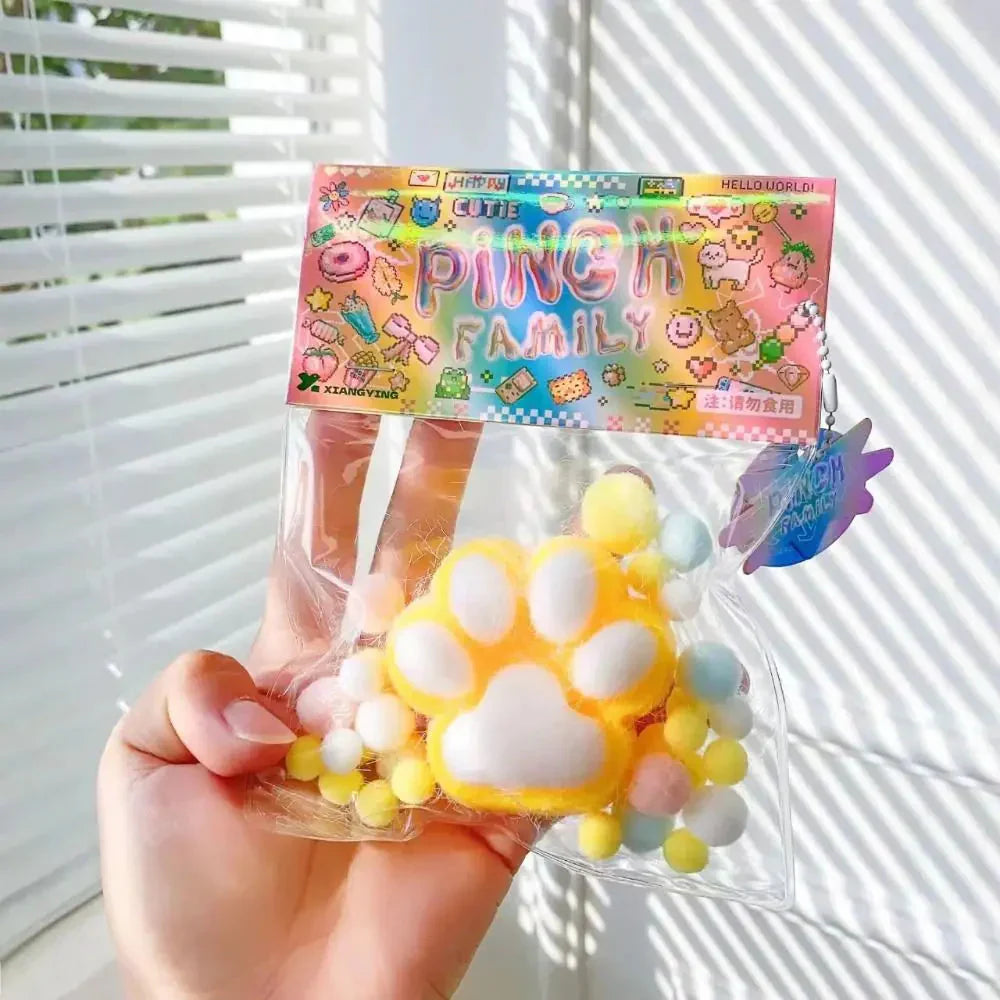 Soft Sticky Stress Relief Squeeze Cat Paw Toy