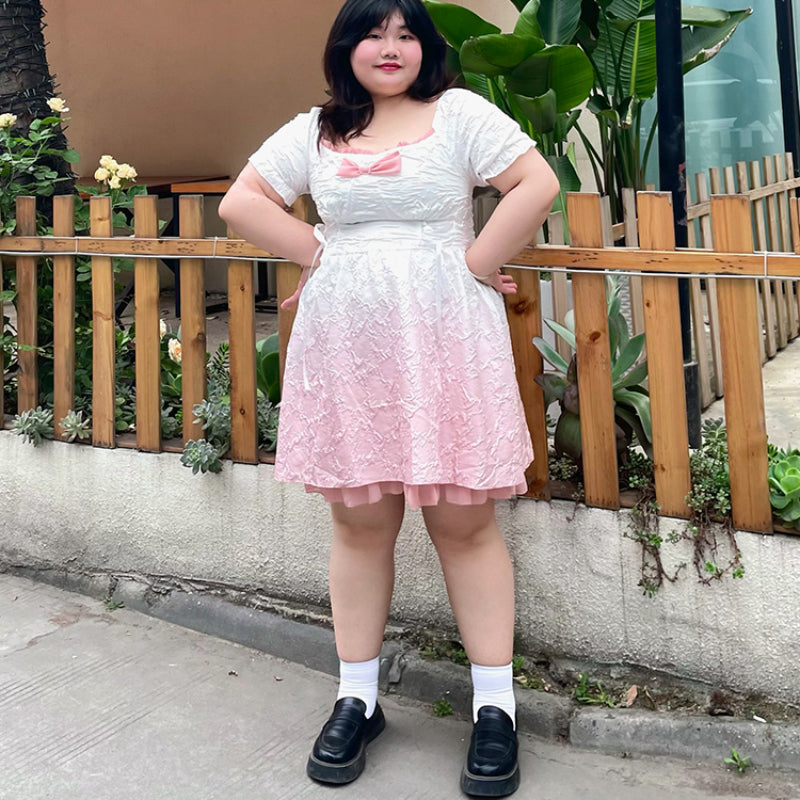 Gradient Bubble Sleeve Princess Dress MK Kawaii Store