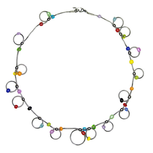 Colorful Beaded Chain Choker