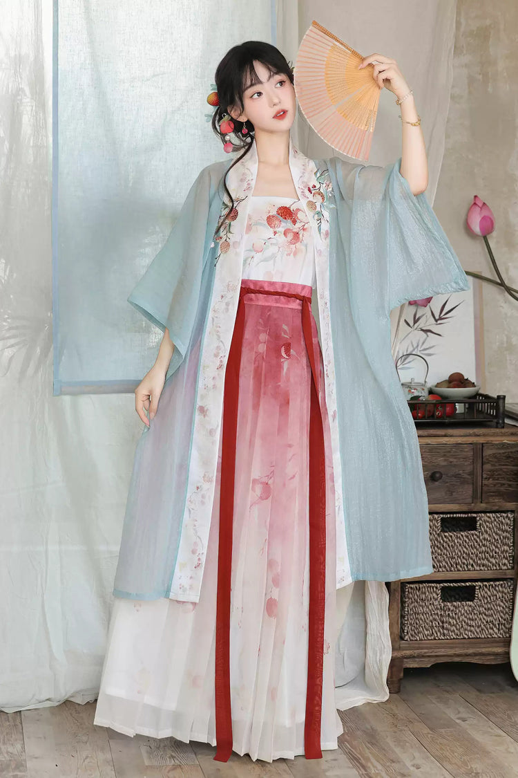 Embroidered Sweet Hanfu Set with Printed Details