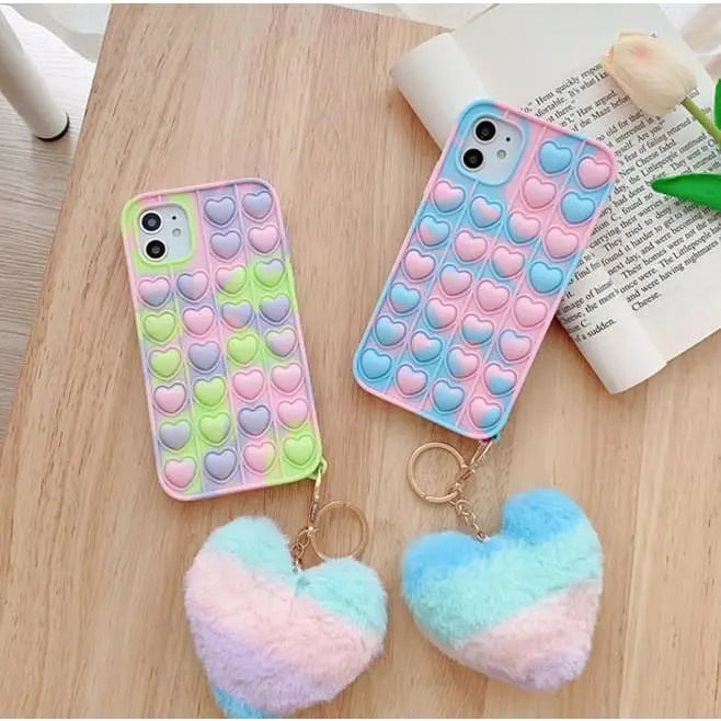 Cute Pastel Love Hearts Phone Case for iphone7/7plus/8/8P/X/XS/XR/XS Max/11/11 pro/11 pro