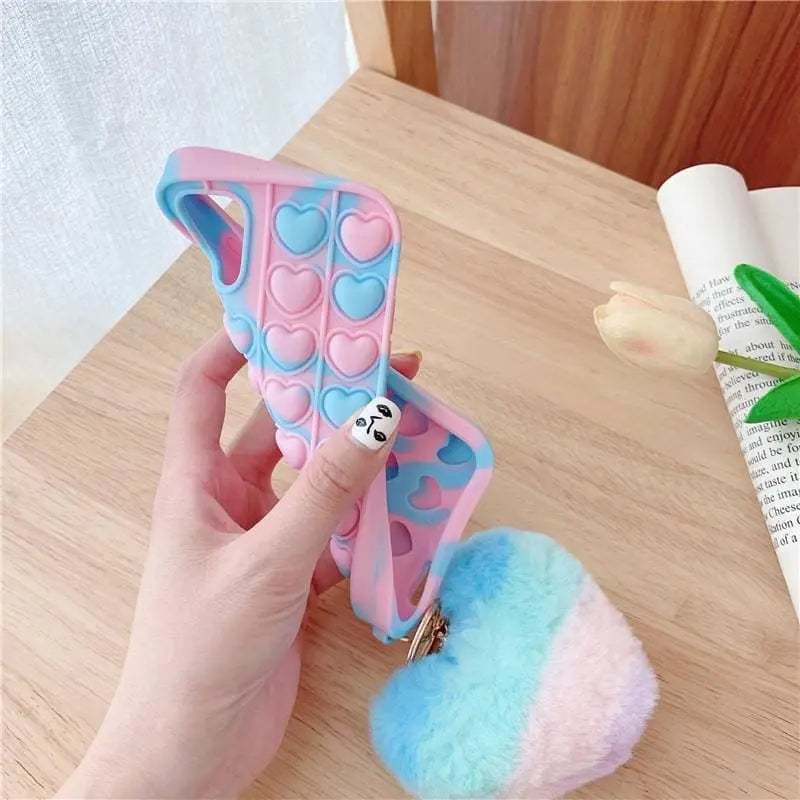Cute Pastel Love Hearts Phone Case for iphone7/7plus/8/8P/X/XS/XR/XS Max/11/11 pro/11 pro