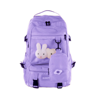 Cartoon Bunny Pattern Backpack with Mini Bag