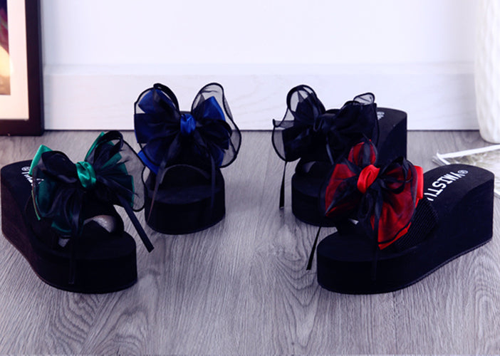 Cute Black Bow Sweet Chic Sandals ON880 MK Kawaii Store
