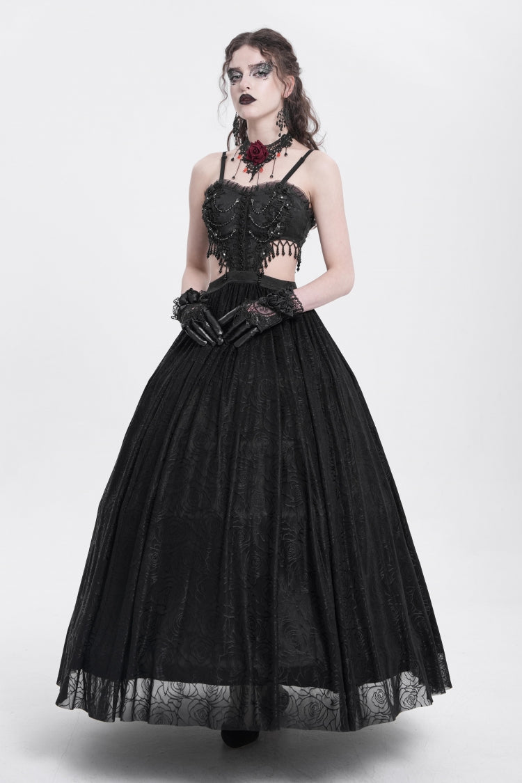 Jacquard Floral Lace Gothic Party Slip Dress