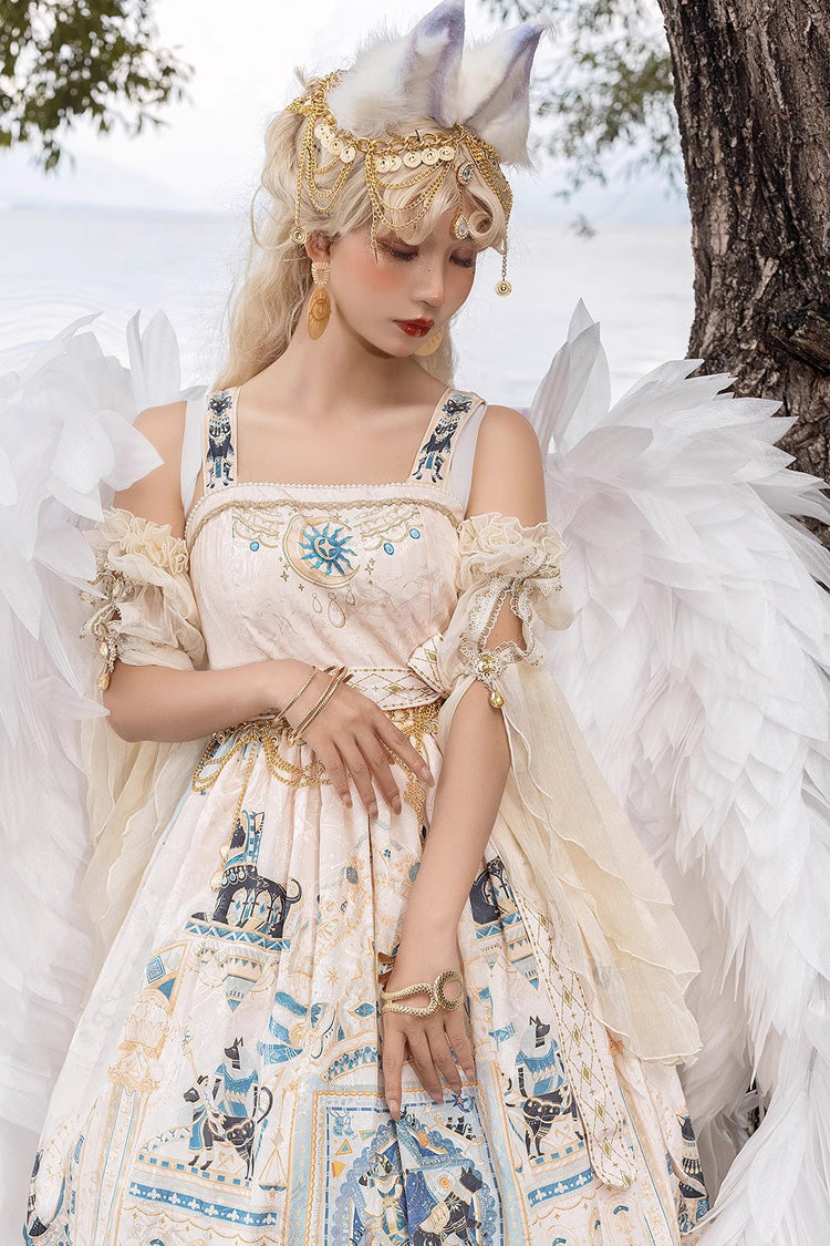 Egyptian Style Print Ruffle Gothic Lolita Dress