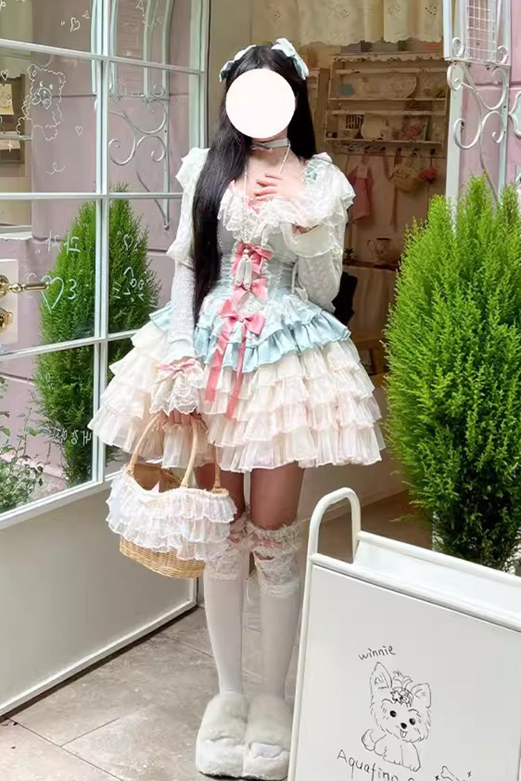 Ballet Style Multi-Layer Dress with Ruffles - Romantic