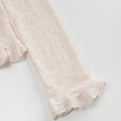 Gradient Lace Chiffon Cardigan Flouncing Slip Dress Set